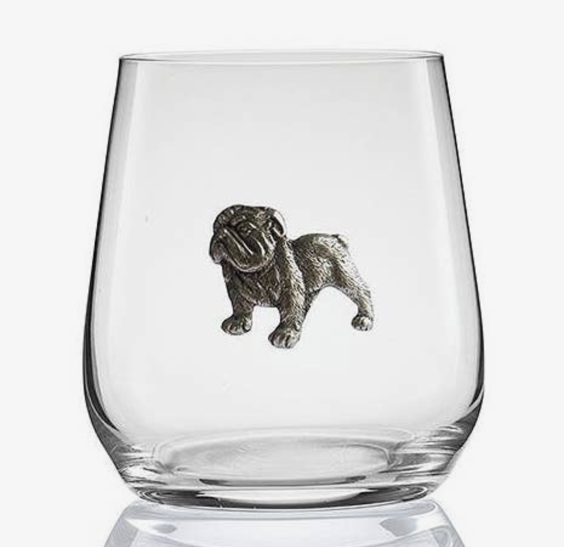 Menagerie Bulldog Steamless Wine Glass
