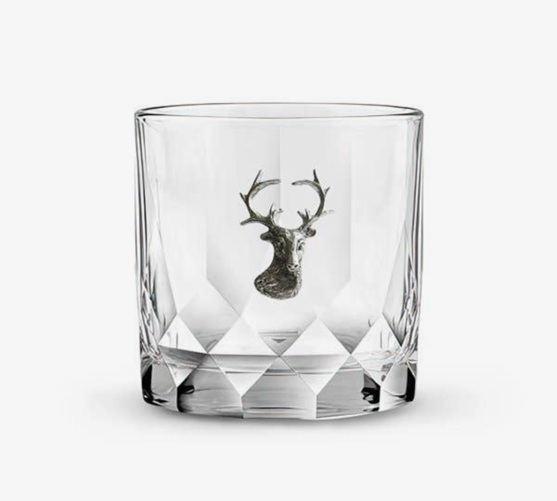 Menagerie Stag Rocks Glass