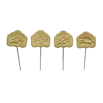 Transpac Iron Gold Plant Marker Set/4