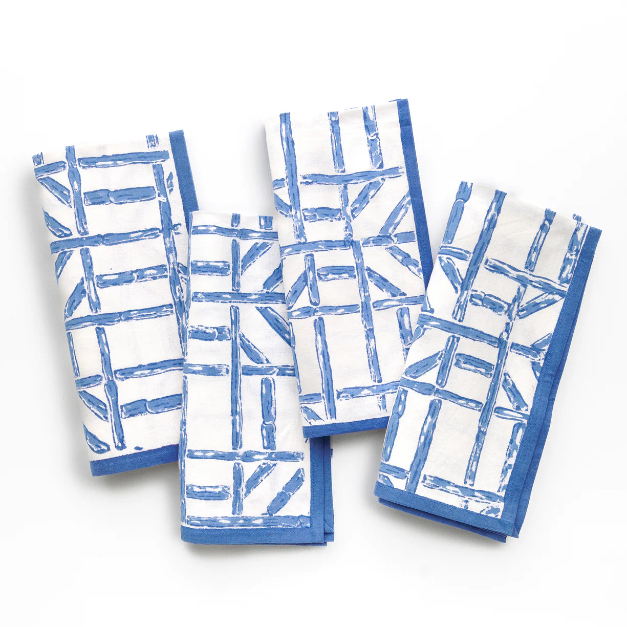 Pomegranate Blue Bamboo Set 4 Napkins