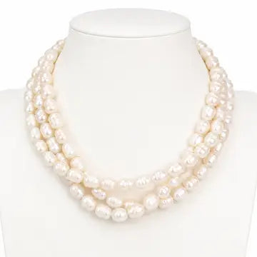 Erin Gray 3-Strand Baroque Pearl Necklace