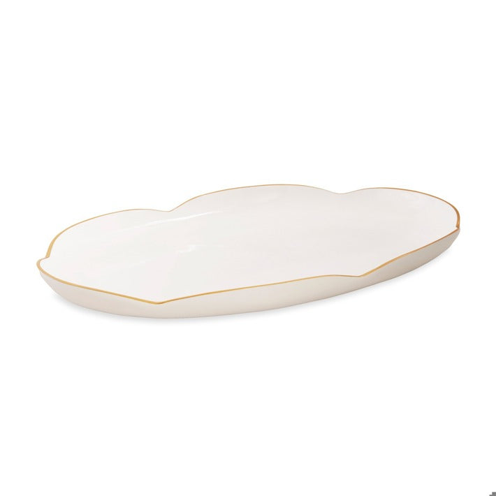 Beatriz Ball Encanto Amelia Oval Tray, Cream & White