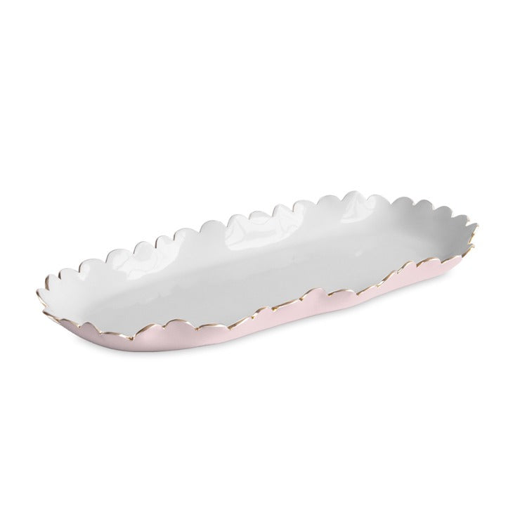 BEATRIZ BALL ENCANTO Colette Oblong Tray (Camellia and White)