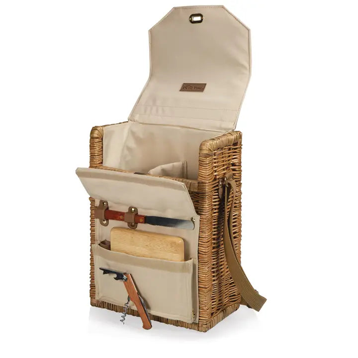 Picnic Time Corsica Wine Basket, Beige