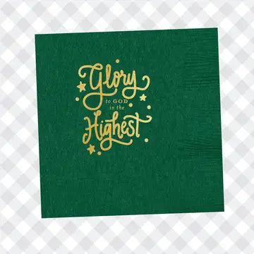 Natalie Chang Green Glory To God Cocktail Napkins