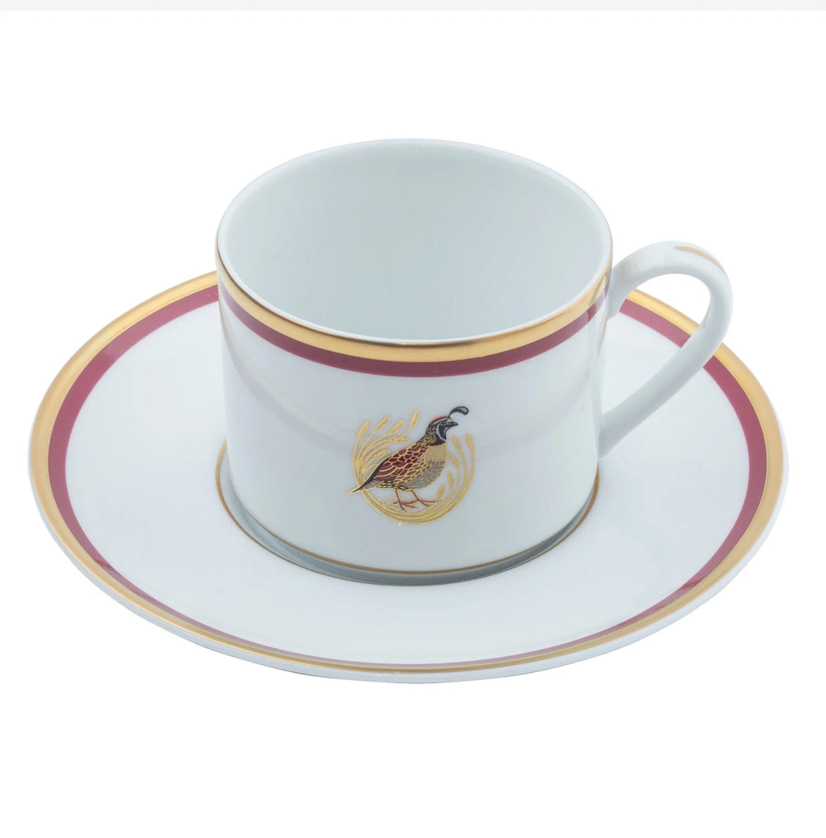 PIckard UW Quail Motif - Tea Cup Saucer - Gold and Red Band