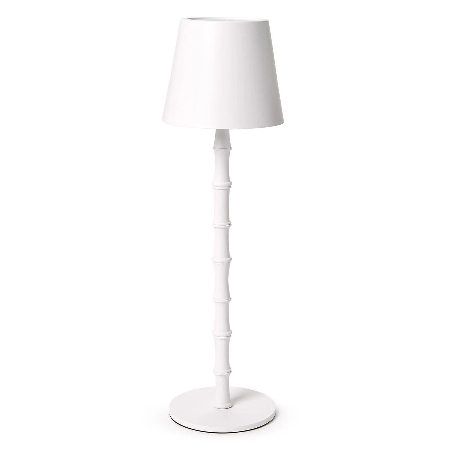 Two's Company Table Lamp w/ Bamboo Base White