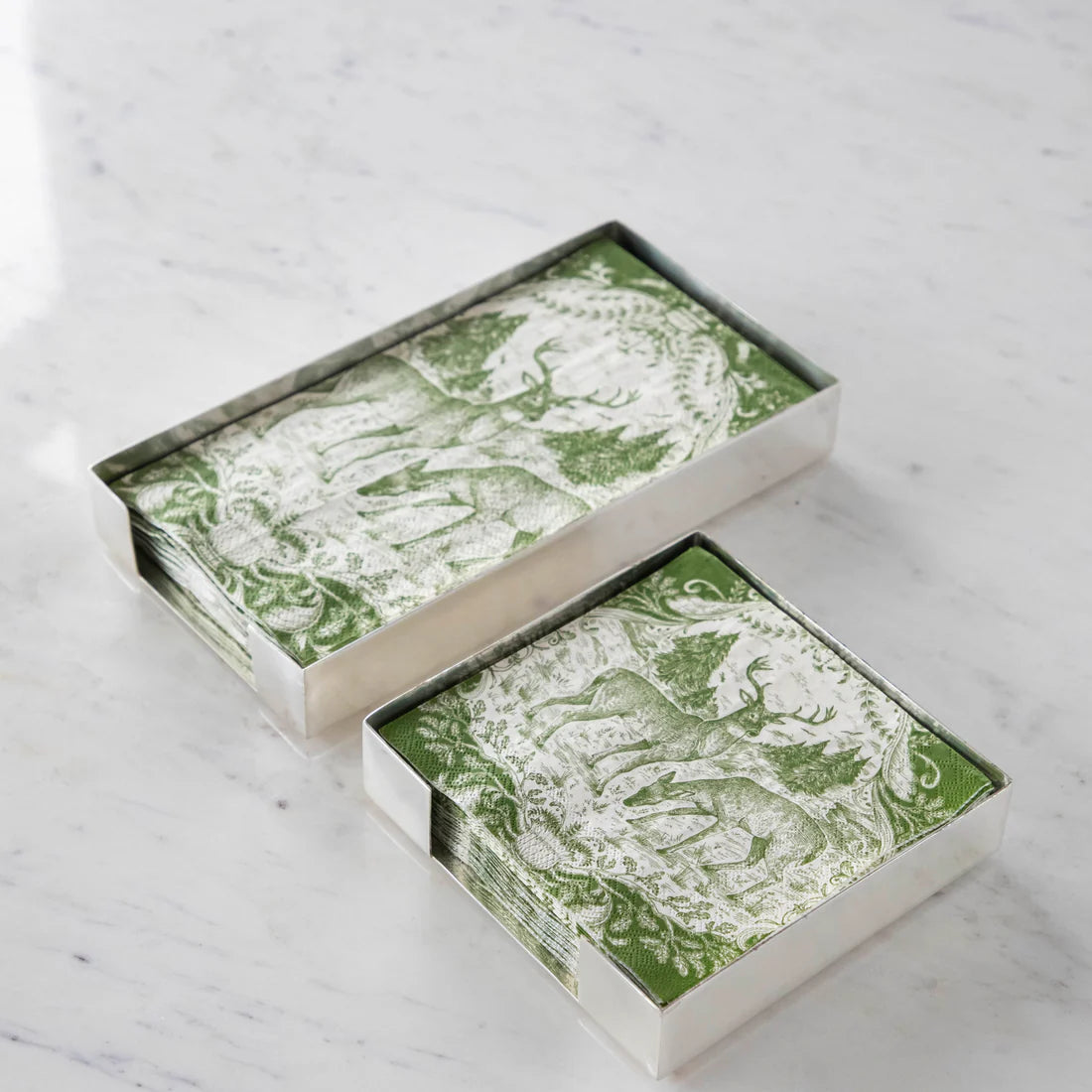 Hester & Cook Cocktail Napkin Holder- Silver