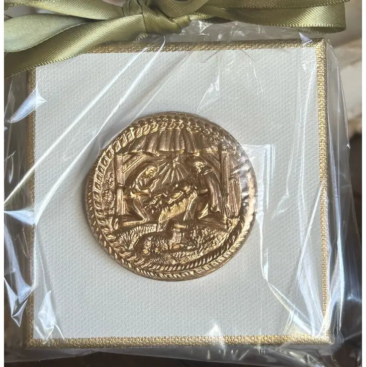 Hand Brushed Gold Leaf Nativity Canvas Art