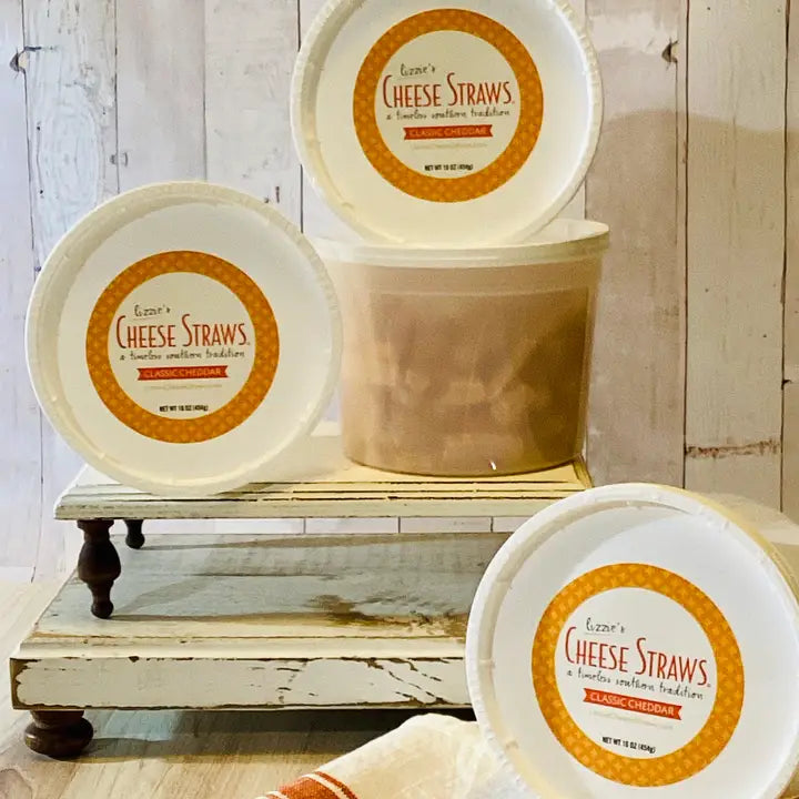Lizzie's 16 oz classic cheddar cheese straws tub