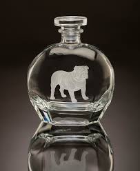 Julie Wear Crystal Round Decanter Bulldog