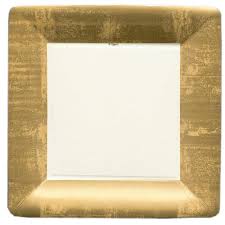 Caspari Gold Leaf Square Dinner Plate