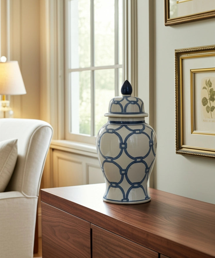 Links Temple Jar, Blue 14in