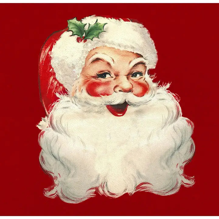 Smiling Santa Glass Cutting Board- Small Rectangular 8"