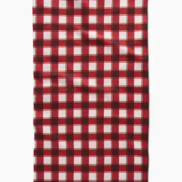 Geometry Jingle Plaid Tea Towel