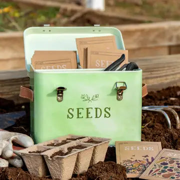 Green Thumb Tin Seed Storage Box
