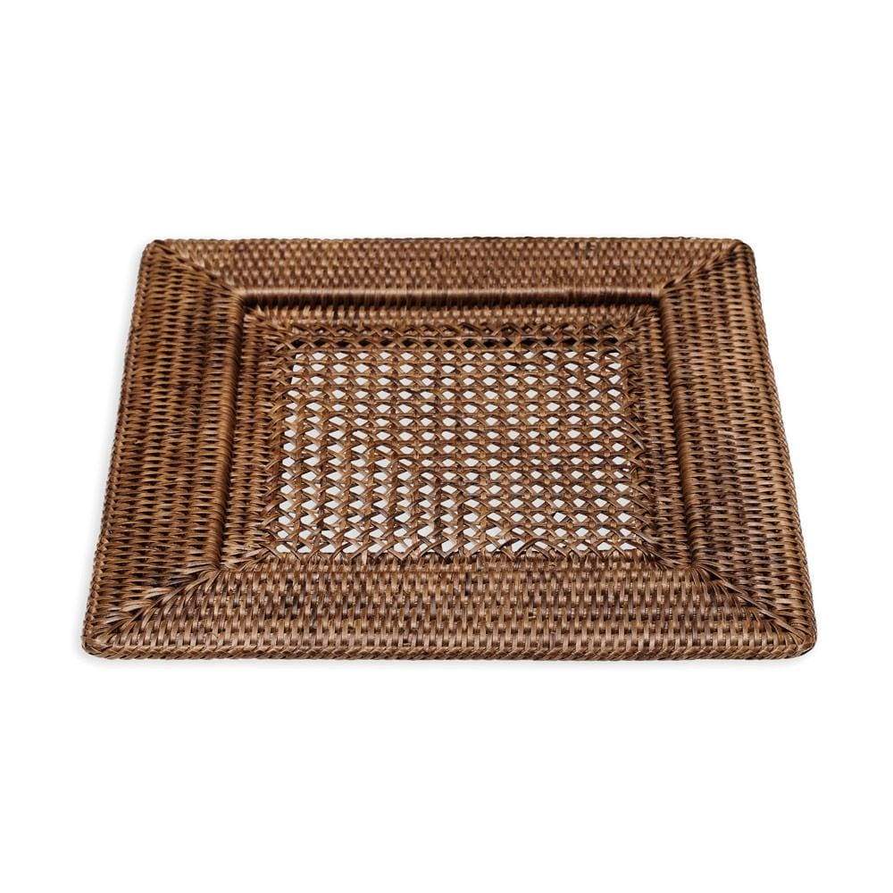 Caspari Rattan Sq Charger