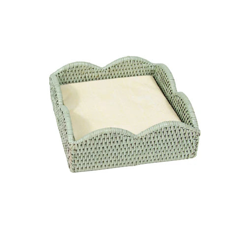 Caspari Rattan Scallop Lunch Napkin Holder Brown