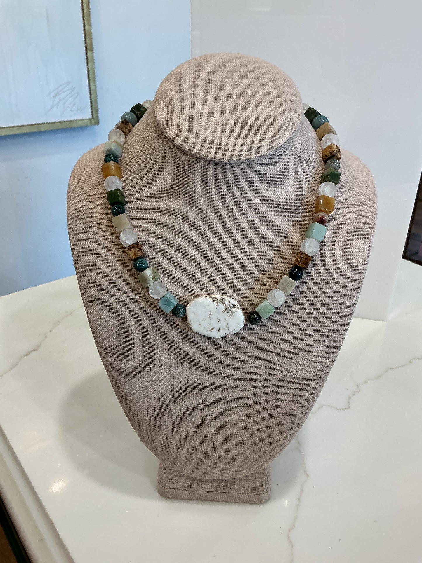 BCB - Earth Tone W/ White Stone Necklace