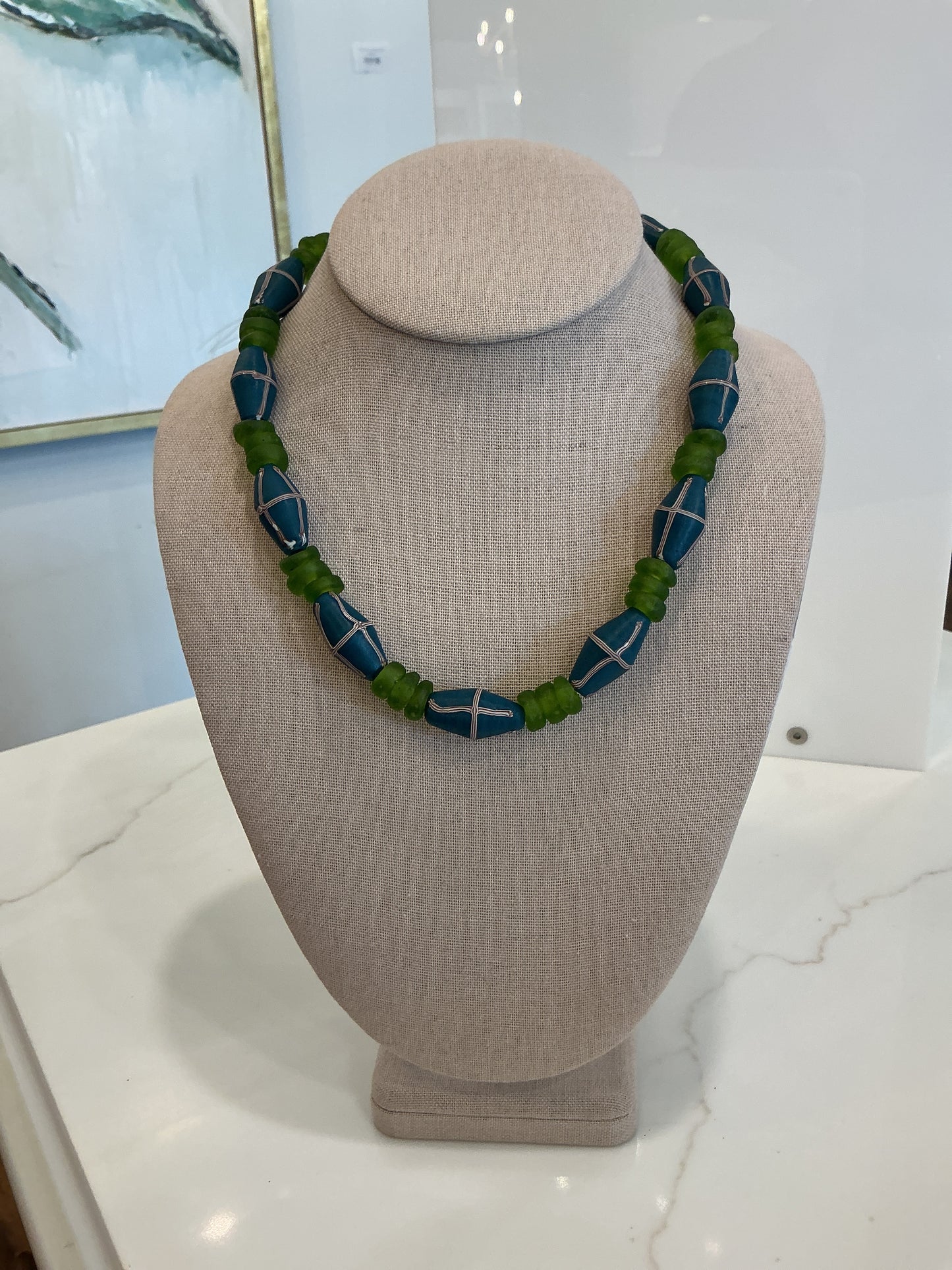 BCB - Teal Green Cross Necklace
