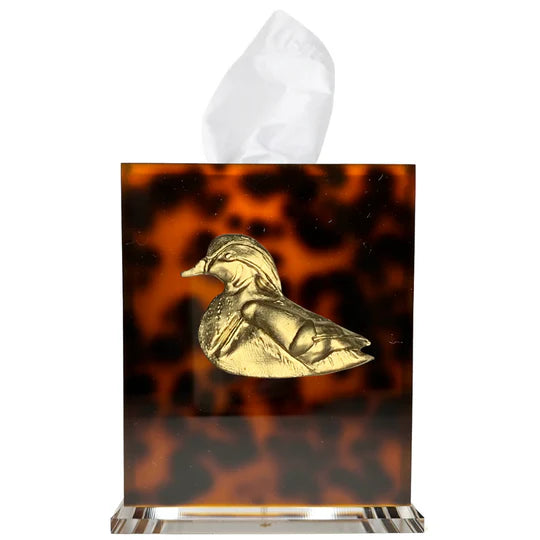 Southern Tribute Tissue Box, Tortoise, Wood Duck