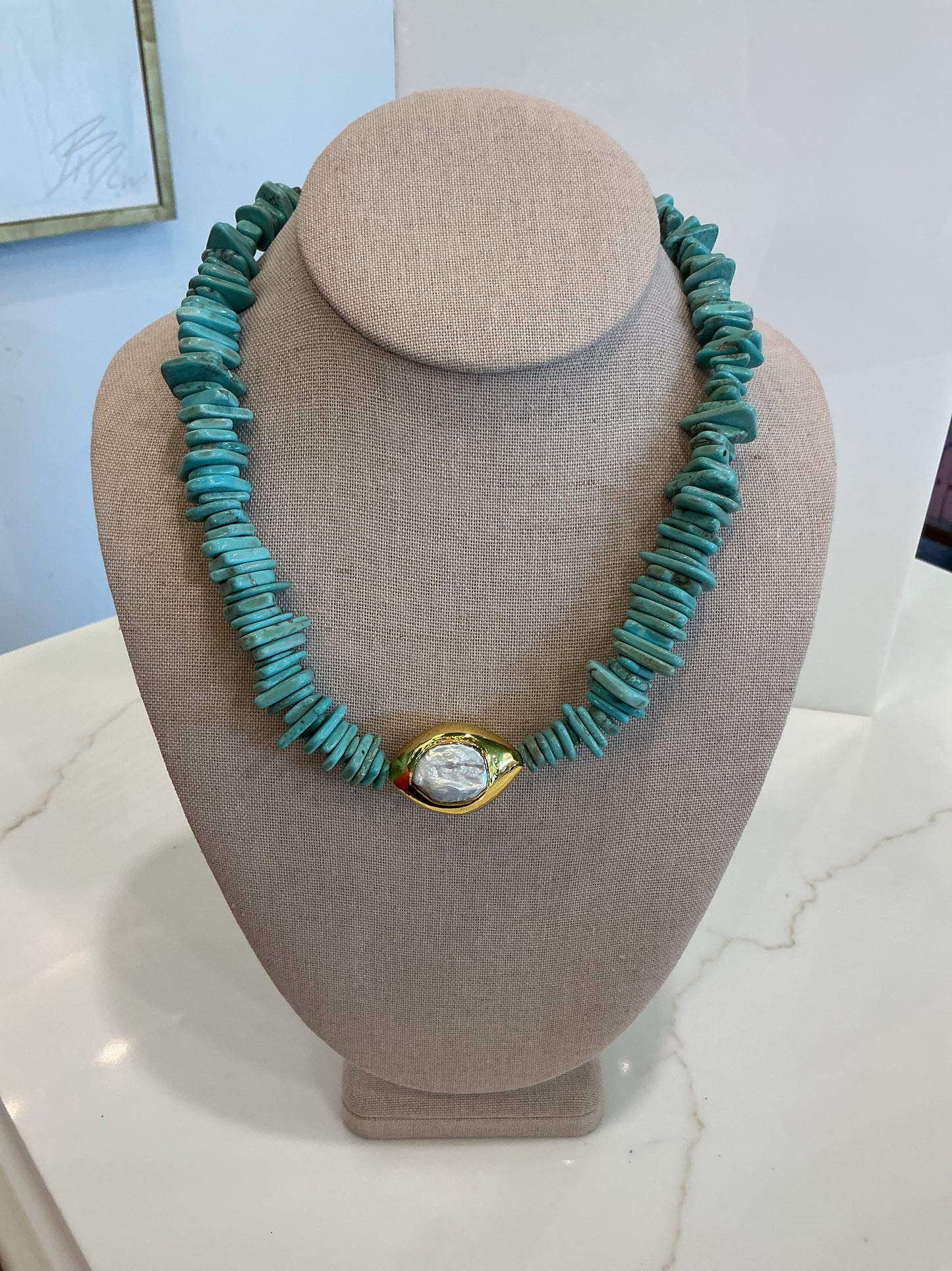 BCB - Turquoise W/ Pearl Necklace