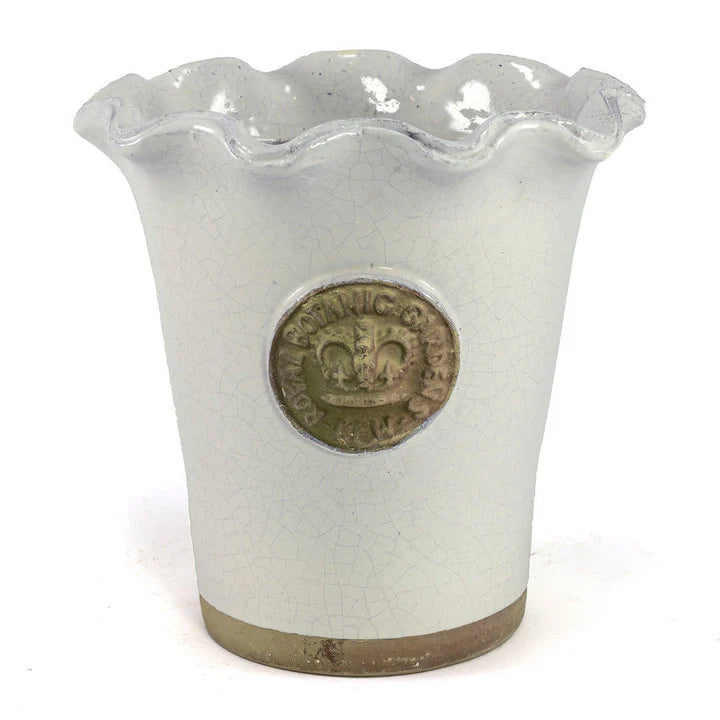 Bot Collections Salisbury Kew Piecrust Cachepot, Old White