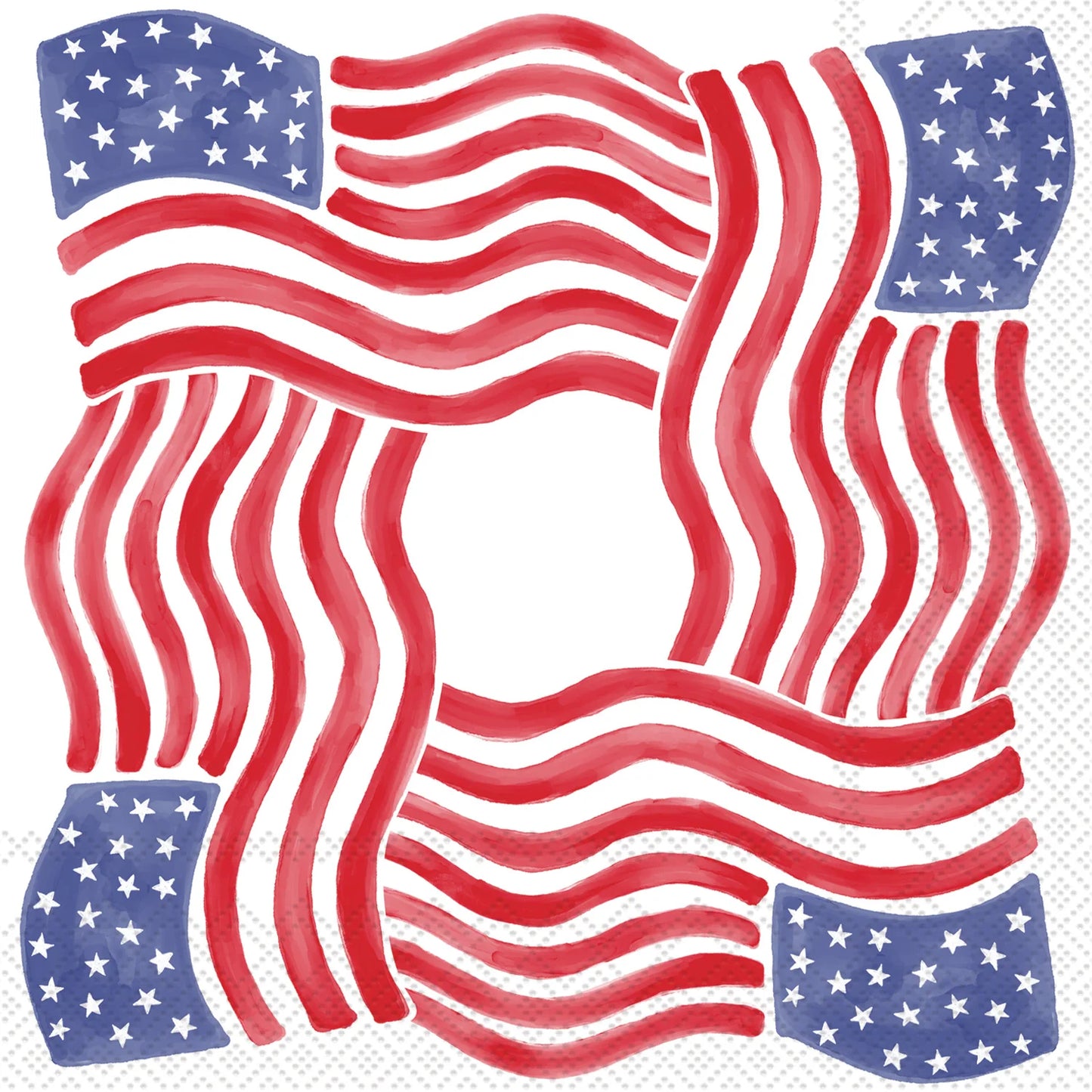 Stars & Stripes Square Cocktail Napkin