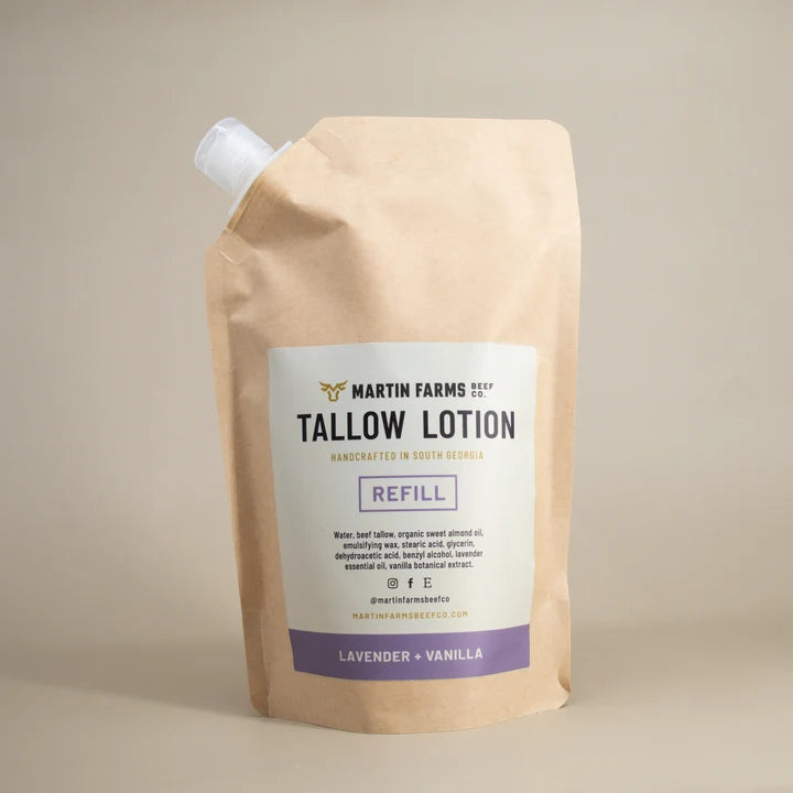 Tallow Lotion- Lavender + Vanilla- Refill 16 oz