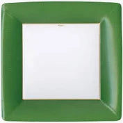 Caspari Grosgrain Hunter Green Dinner Plate