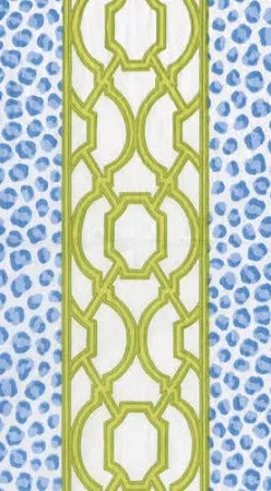 Caspari Knots And Spots Blue/Green Guest Towel