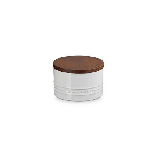 Le Creuset Signature Canister with Wood Lid 16oz, White