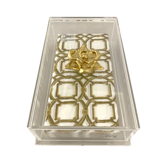 Southern Tribute Guest Towel Box, Clear, Magnolia