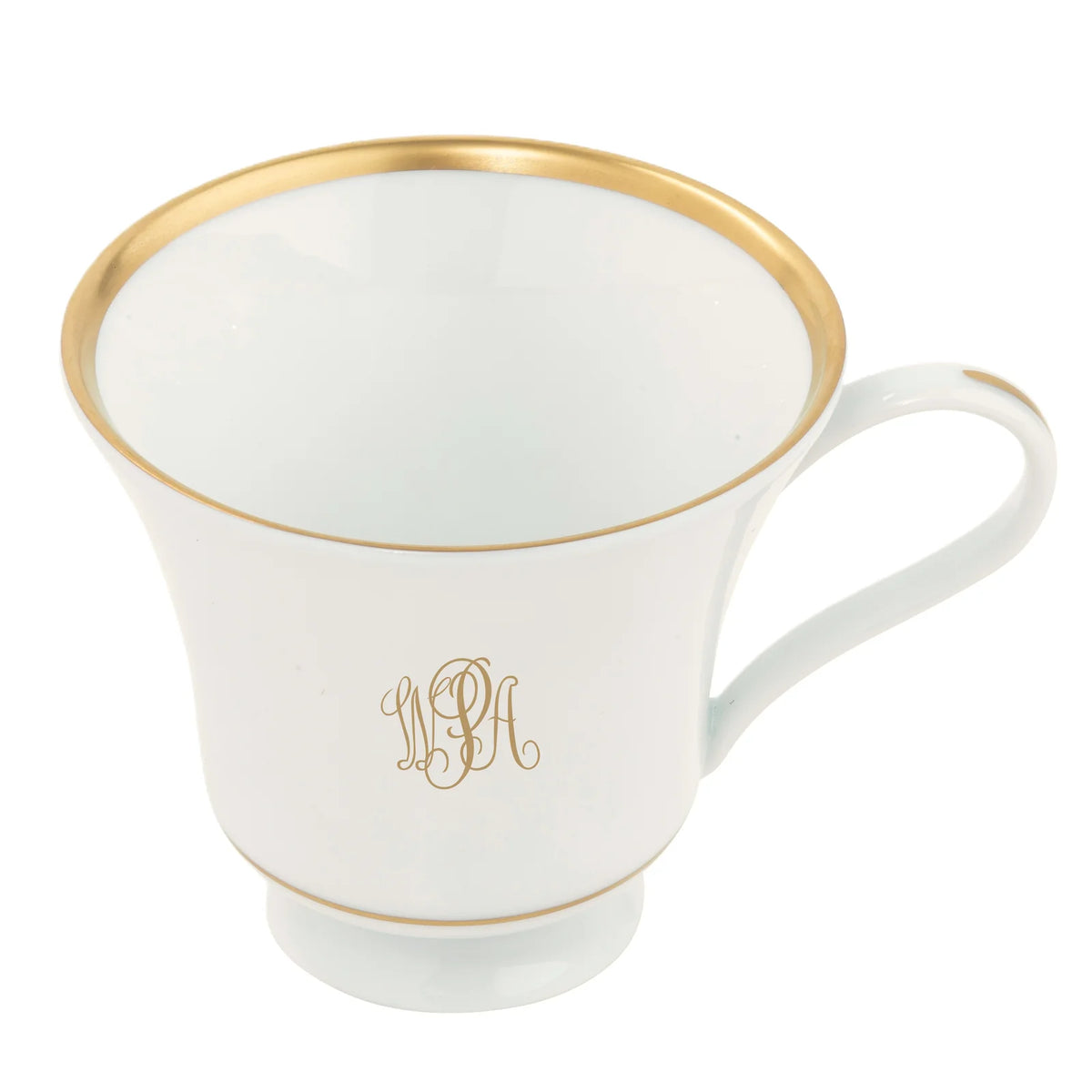 Pickard White Gold w Mono Margaret Teacup