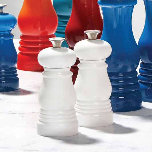 Le Creuset S/2 Petite Salt & Pepper Mills, White