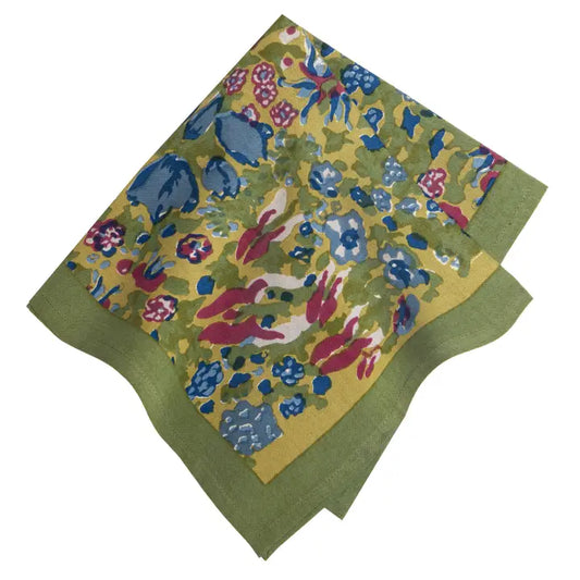 Couleur Nature Jardin Blue & Vert Napkins, S/6