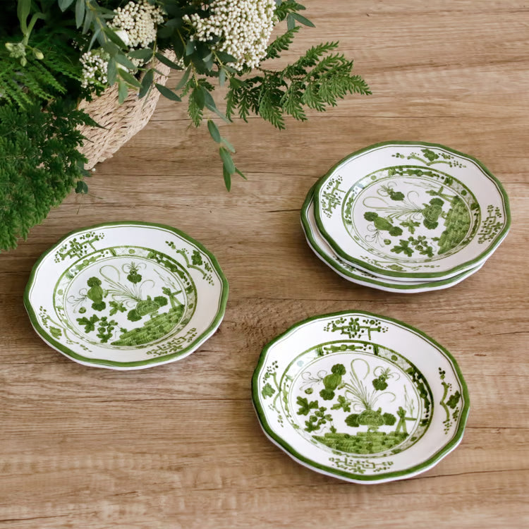 Beatriz Ball Vida Faenza Appetizer Plate Set of 4 (Green and White)