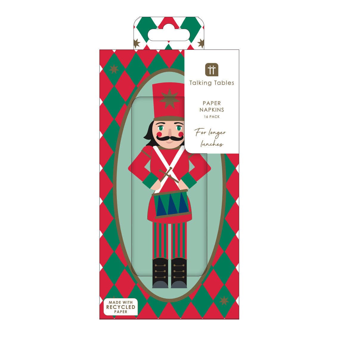Nutcracker Long Lunch Paper Napkins - 8 Pack Display | Christmas Decor |