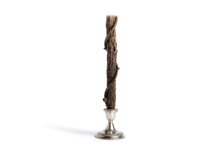 Stick Candle Bittersweet Oak Colossal Taper, Pair - Dark Chocolate