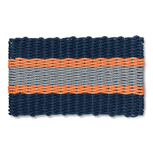 Lobster Rope Outdoor Doormat : Navy, Orange, Silver