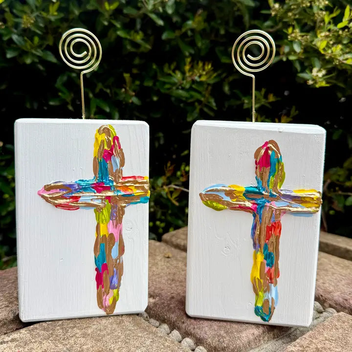 Colorful Textured Cross Verse Block