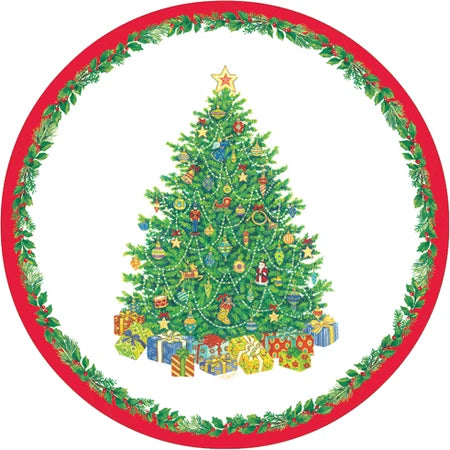 Caspari Christmas Tree Paper Salad & Dessert Plates