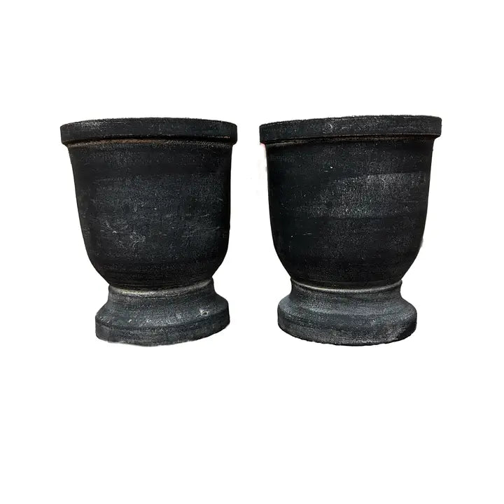 Botanical Collection Footed Pot, Charcoal