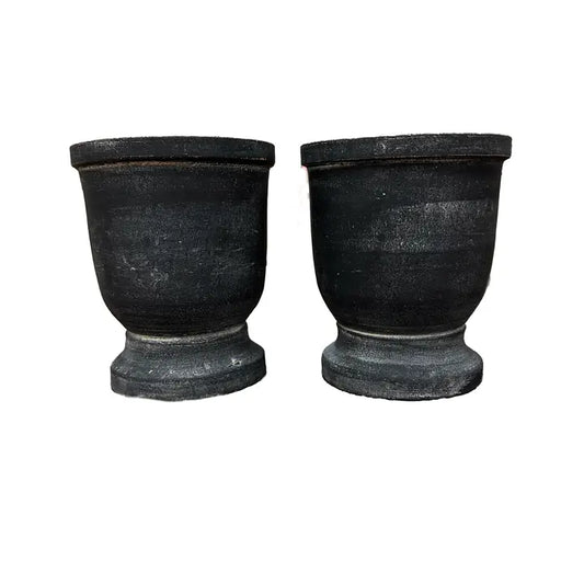 Botanical Collection Footed Pot, Charcoal