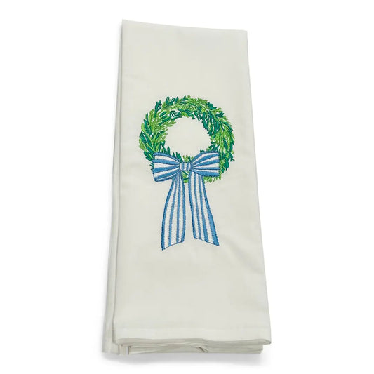 Vibrantly Tea Towel White Wreath