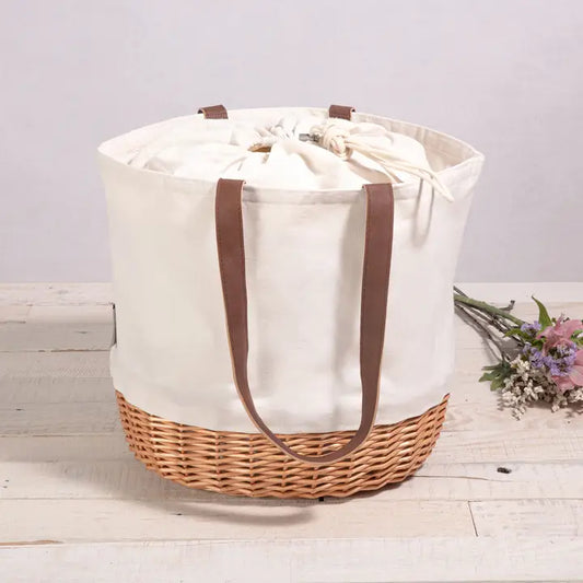 Picnic Time Coronado Basket Tote, Beige