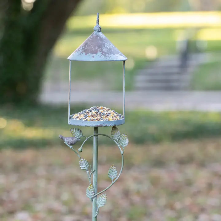 Blue Bird Feeder Stake W/Bird
