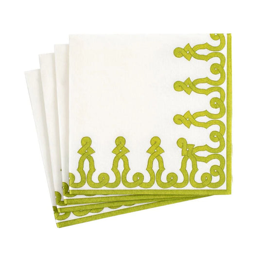 Caspari Moss Green Cocktail Napkin