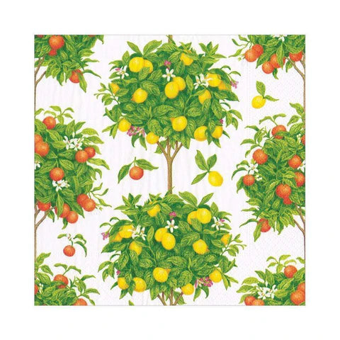 Caspari Citrus Topiaries Luncheon Napkin