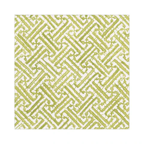 Caspari Fretwork Moss Green Luncheon Napkin